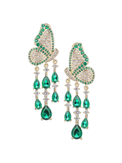 Shop Eye Candy La Women's The Luxe Goldtone Brass & Cubic Zirconia Monarch Dangle Earrings