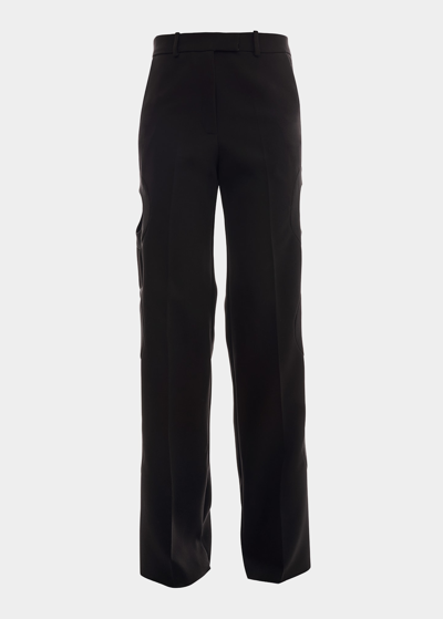 Shop A.w.a.k.e. Wide-leg Circle Cut Out Trousers In Black