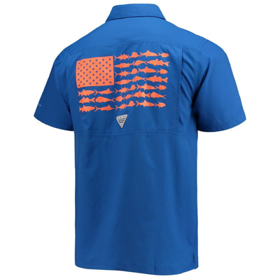 Shop Columbia Pfg Royal Florida Gators Slack Tide Camp Button-up Shirt