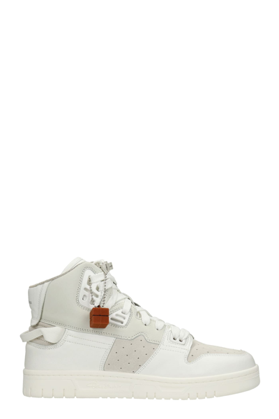 Shop Acne Studios Sthmc High Mix Sneakers In White Suede And Leather