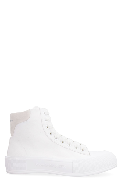 Shop Alexander Mcqueen Canvas High-top Sneakers In Default Title