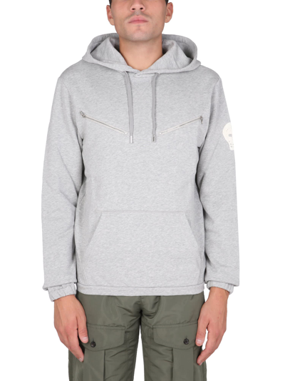 Alexander Mcqueen Sweatshirt With Embroidered Skull In Gray