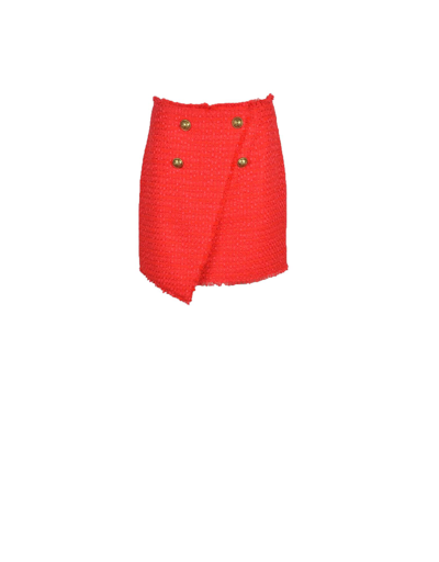 Shop Balmain Womens Red Skirt