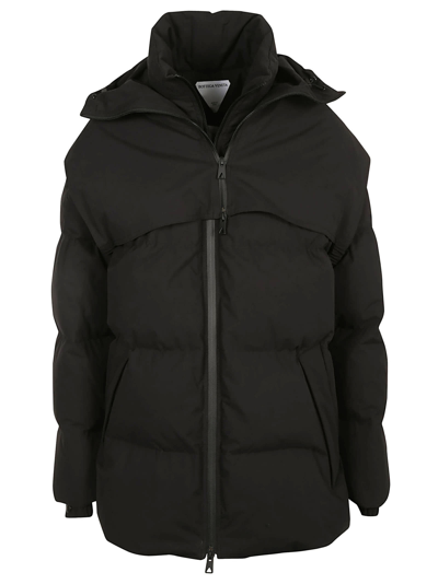 Shop Bottega Veneta Frosted Popeline Padded Jacket In Black