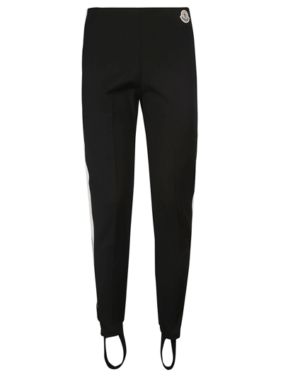 Shop Moncler Logo Patch Side Striped Track Pants In Black