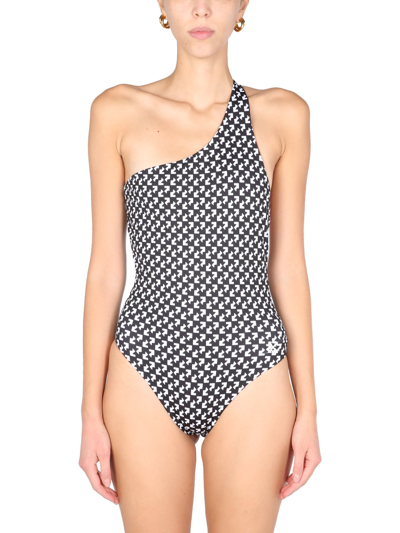 Shop Off-white Pdp Arrow One Piece Swimsuit In Bianco