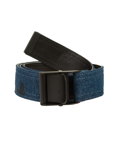 Off-white Unisex Industrial Belt In Dark Blue Denim In Denim