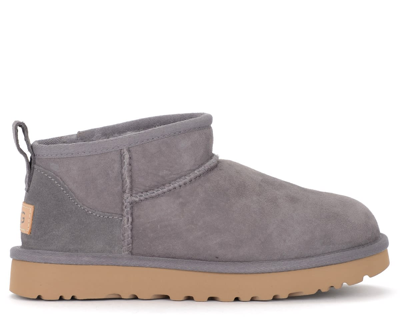 Ugg Classic Ultra Mini Grey And Beige Ankle Boots In Grigio | ModeSens