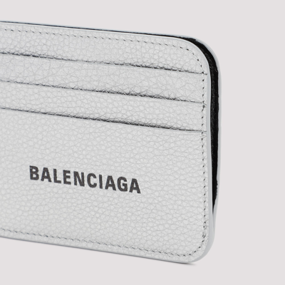 Shop Balenciaga Leather Cardholder Smallleathergoods In Metallic