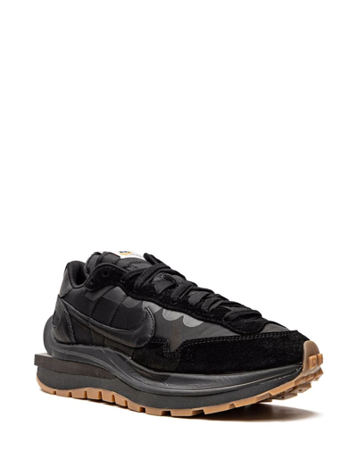 Shop Nike X Sacai Vaporwaffle "off Noir" Sneakers In Black