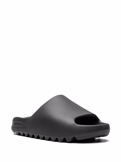 Shop Adidas Originals Yeezy "onyx" Slides In Black