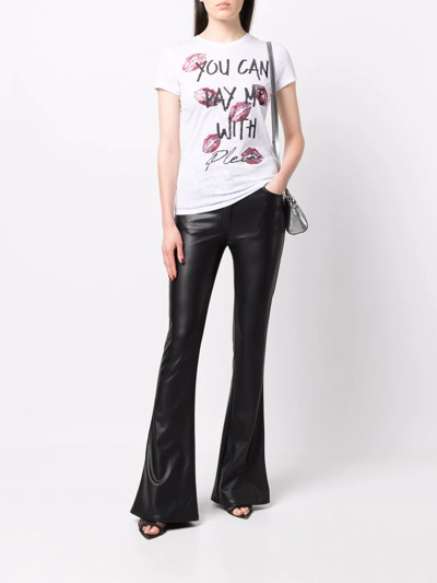 Philipp Plein Sequin-embellished Shortsleeved T-shirt In Weiss