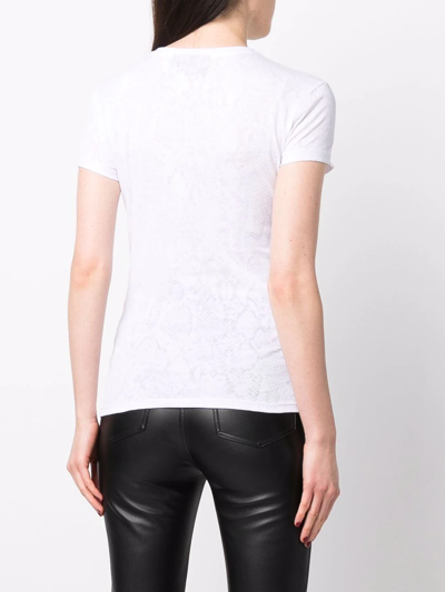 Philipp Plein Sequin-embellished Shortsleeved T-shirt In Weiss