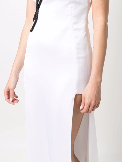 Shop Genny One-shoulder Double-slit Dress In White