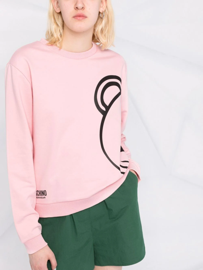 Shop Moschino Graphic Bear-print Sweatshirt In Rosa