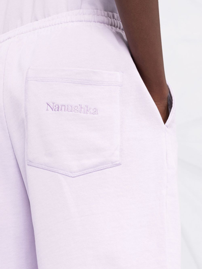 Nanushka Drawstring Organic-cotton Shorts In Purple
