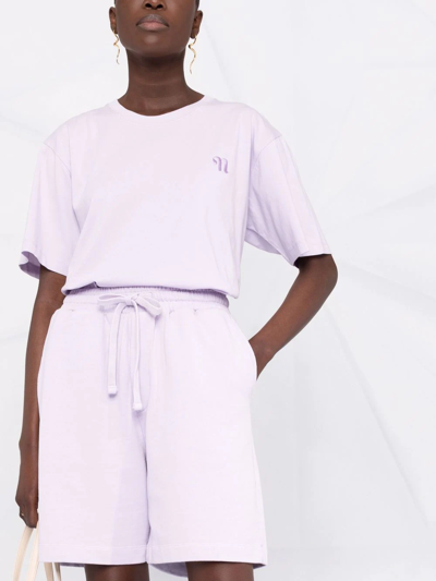Nanushka Drawstring Organic-cotton Shorts In Purple
