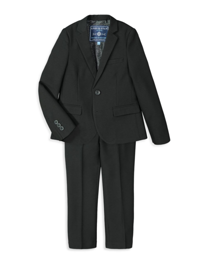 Shop Andy & Evan Little Boy's 2-piece Twill Suit Set In Black