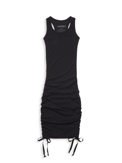 Shop Katiej Nyc Girl's Livi Tank Dress In Black