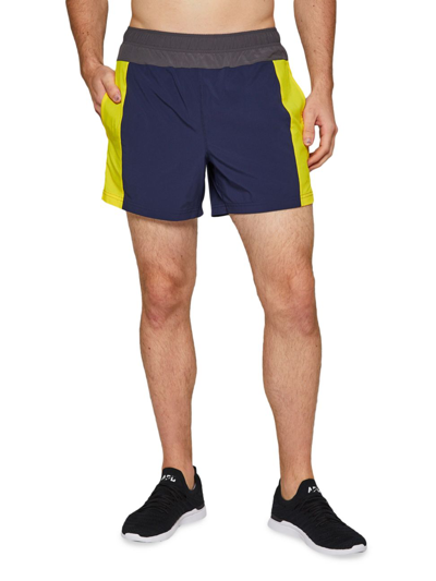 Shop Fourlaps Men's Bolt Performance Shorts In Midnight Charcoal Squash