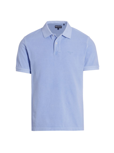 Shop Barbour Men's Washed Sports Polo Shirt In Sky