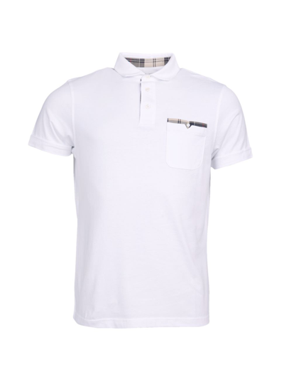 Shop Barbour Men's Corpatch Cotton Polo Shirt In White