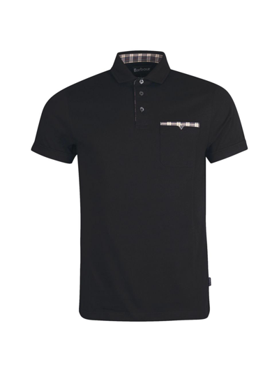 Shop Barbour Men's Corpatch Cotton Polo Shirt In Black