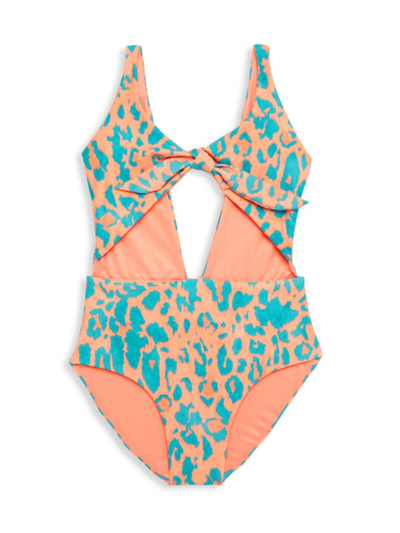 Shop Agua Bendita Little Girl's & Girl's Ruby One-piece Swimsuit In Leopard