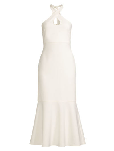Shop Likely Women's Addie Crepe Halter Neck Dress In White