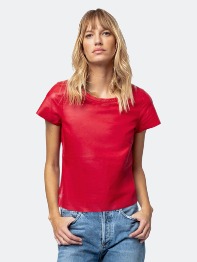 Shop As By Df New Guard Recycled Leather Tee In Red