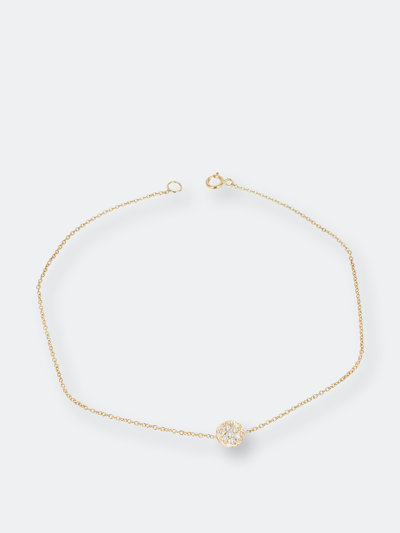 Shop Ariana Rabbani Single Diamond Disc Bracelet In White