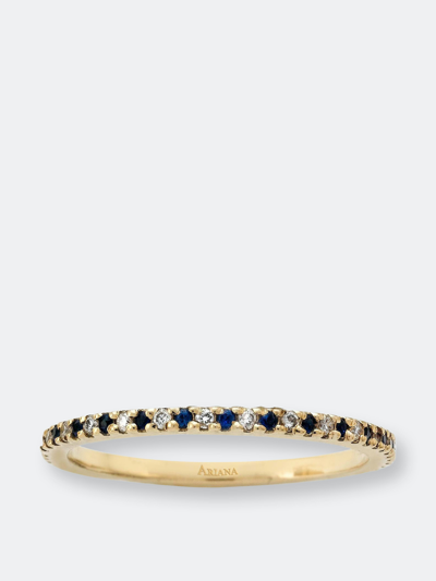 Shop Ariana Rabbani Thin Diamond & Sapphire Eternity Ring In Gold