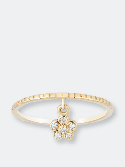 Shop Ariana Rabbani Diamond Dangle Flower Ring In Gold