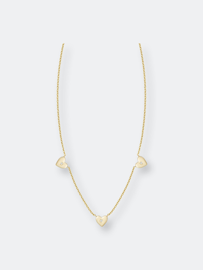 Shop Ariana Rabbani Three Diamond Bezel-set Gold Heart Necklace In White