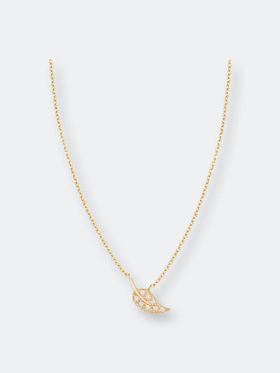 Shop Ariana Rabbani Diamond Leaf Necklace In Gold