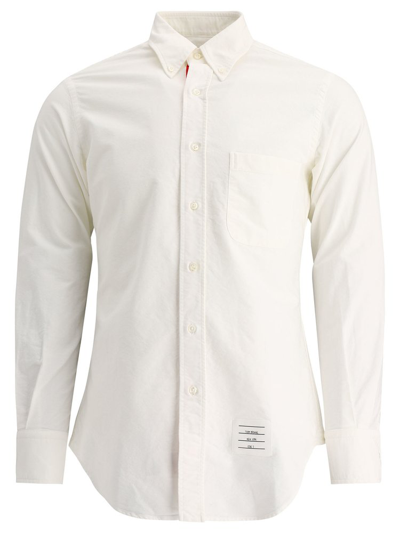 Shop Thom Browne Collared Button In White
