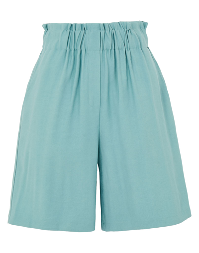 Shop 8 By Yoox Woman Shorts & Bermuda Shorts Light Green Size 8 Viscose, Polyester