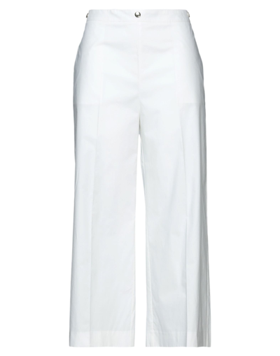 Shop Blue Les Copains Pants In White
