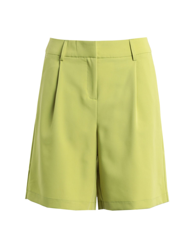 Shop Vero Moda Woman Shorts & Bermuda Shorts Acid Green Size 8 Polyester, Viscose, Elastane