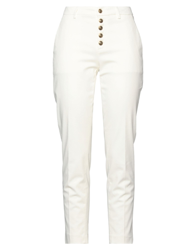 Shop Dondup Woman Pants White Size 30 Cotton, Lyocell, Elastane
