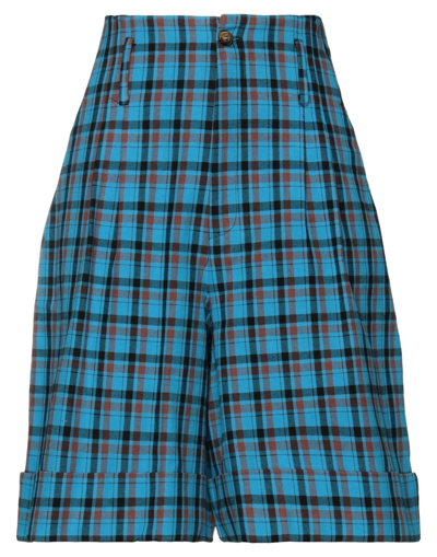 Shop Solotre Woman Shorts & Bermuda Shorts Azure Size 6 Cotton In Blue