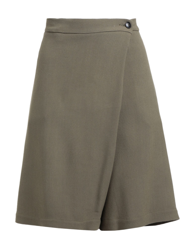 Shop Alysi Woman Shorts & Bermuda Shorts Military Green Size 6 Viscose