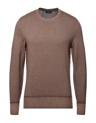Shop Drumohr Man Sweater Brown Size 44 Merino Wool