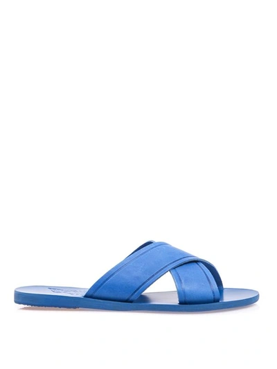 Ancient Greek Sandals Thais Leather Sandals In Blue