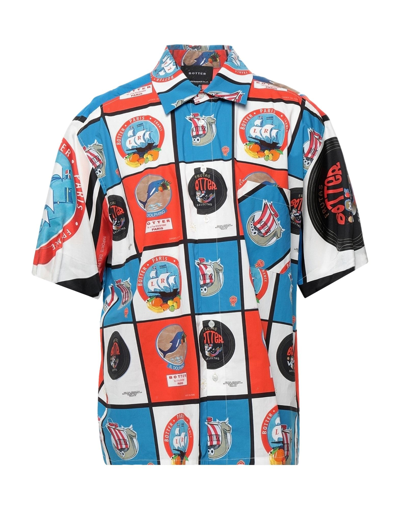 Botter Printed Cotton Couture Shirt In Blue