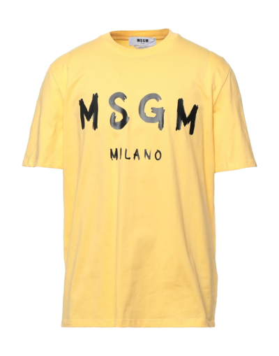 Shop Msgm T-shirts In Yellow