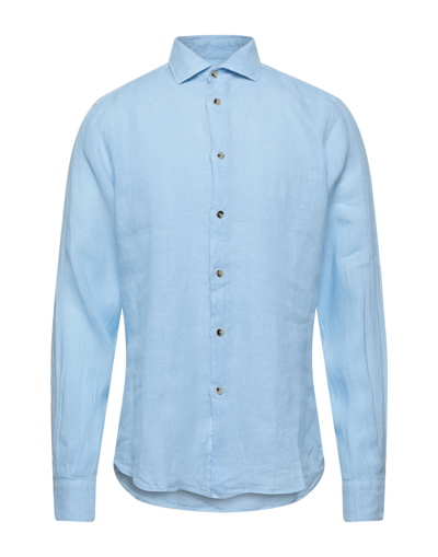 Shop Boglioli Man Shirt Sky Blue Size 16 ½ Linen