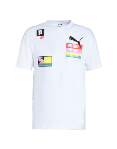 Shop Puma Brand Love Multiplacement Tee Man T-shirt White Size S Cotton