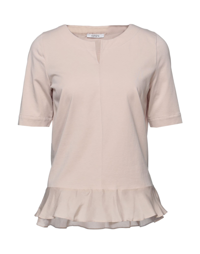 Shop Kangra Cashmere Kangra Woman T-shirt Beige Size 4 Cotton, Elastane, Silk