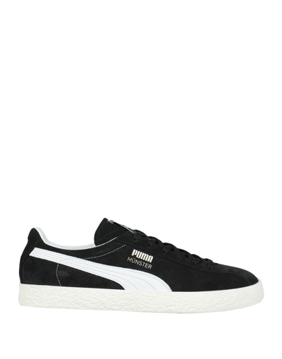 Puma Muenster Classic Man Sneakers Black Size 13 Soft Leather In Black